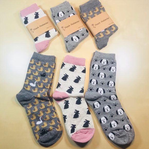 🐰🦆🐶 NEW 3 Pairs Dog Duck Rabbit Women’s Socks - Picture 2 of 3